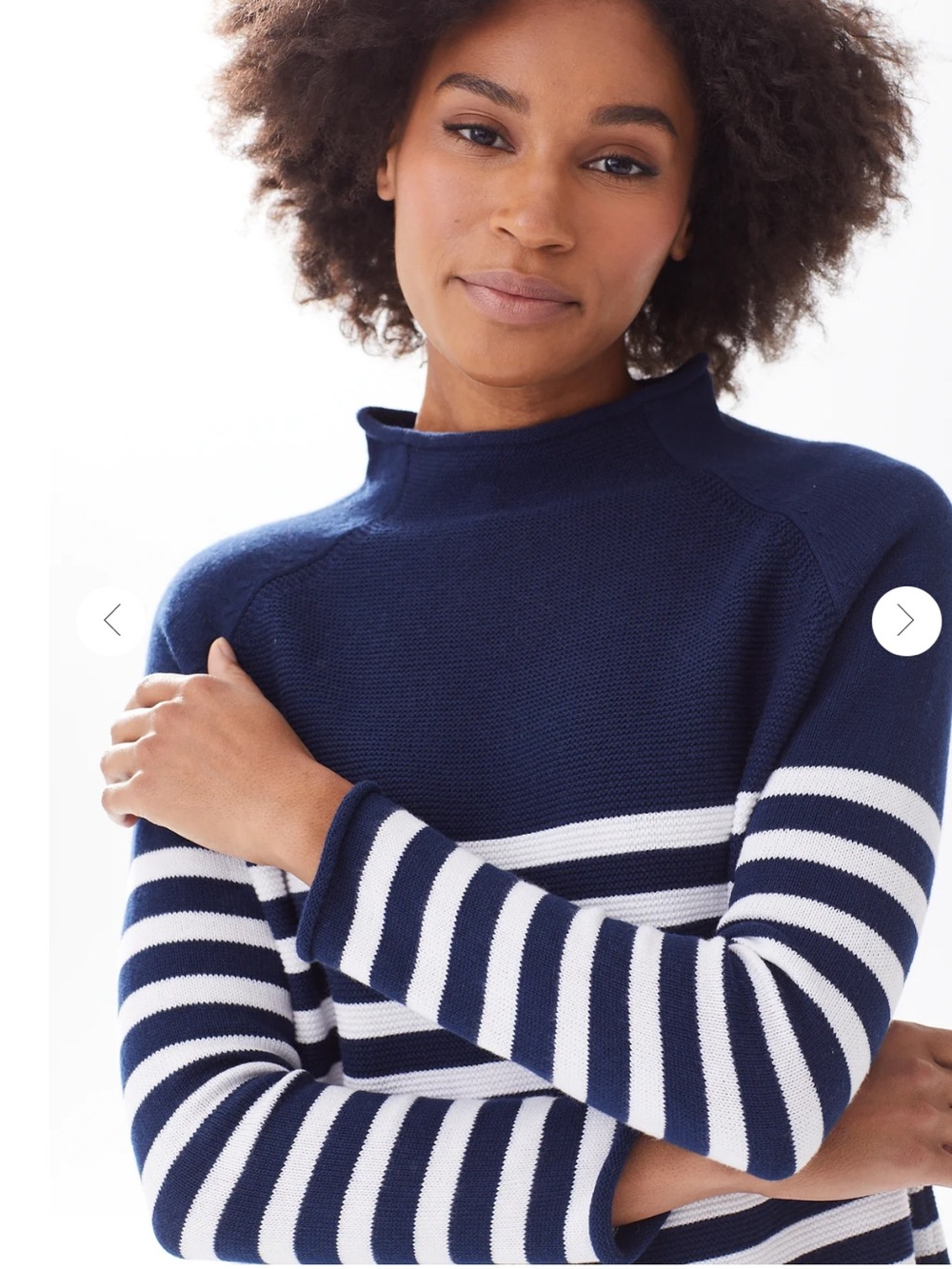Alice Walk Cotton Mock Neck Sweater - Large